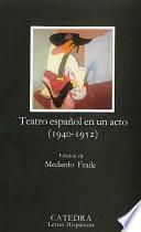 libro Teatro Español En Un Acto